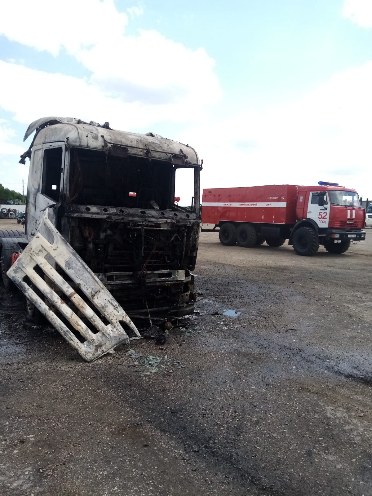 В Пензенской области на трассе М5 сгорела фура «Скания»