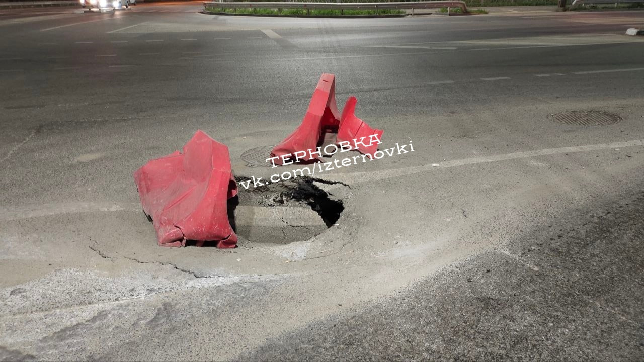 В пензенской Терновке провалился недавно уложенный асфальт