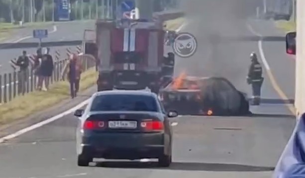 В Пензенской области на М5 загорелся автомобиль