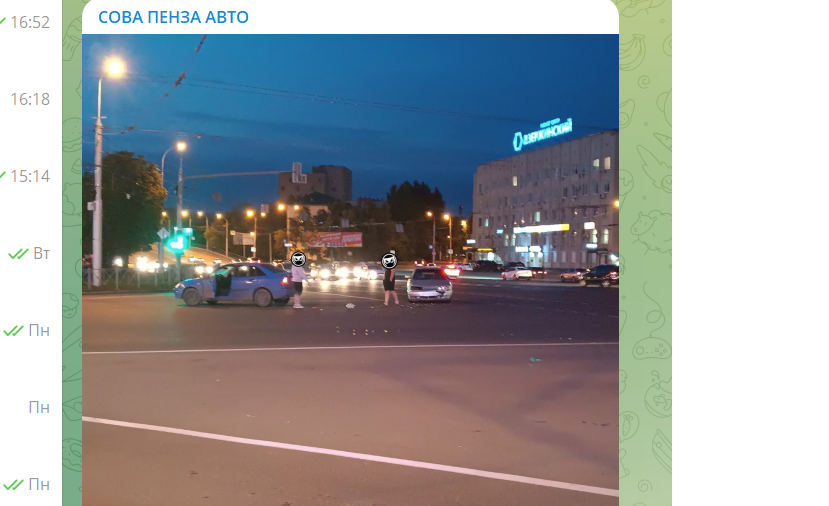 На перекрестке Суворова и Кулакова в Пензе произошло ДТП