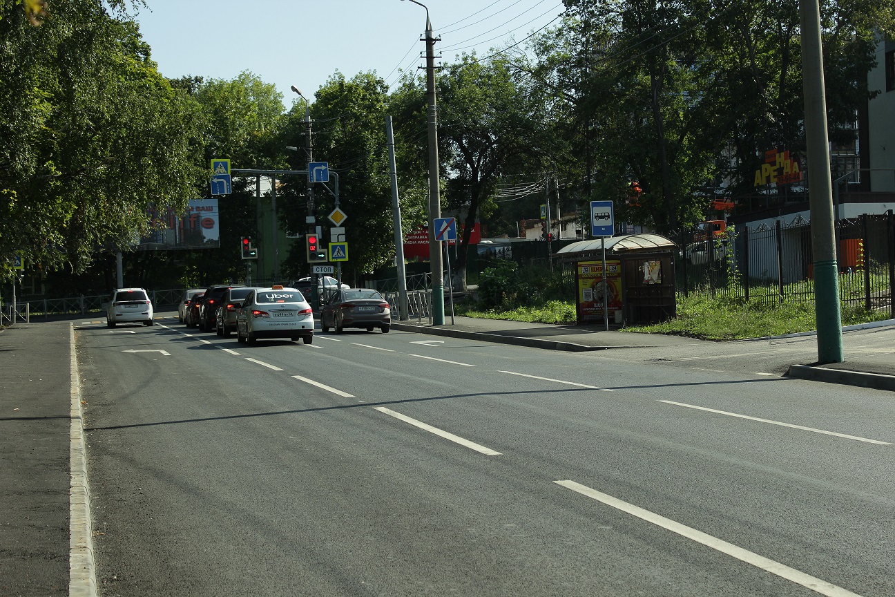 В Пензе завершили ремонт дороги на улице Зои Космодемьянской