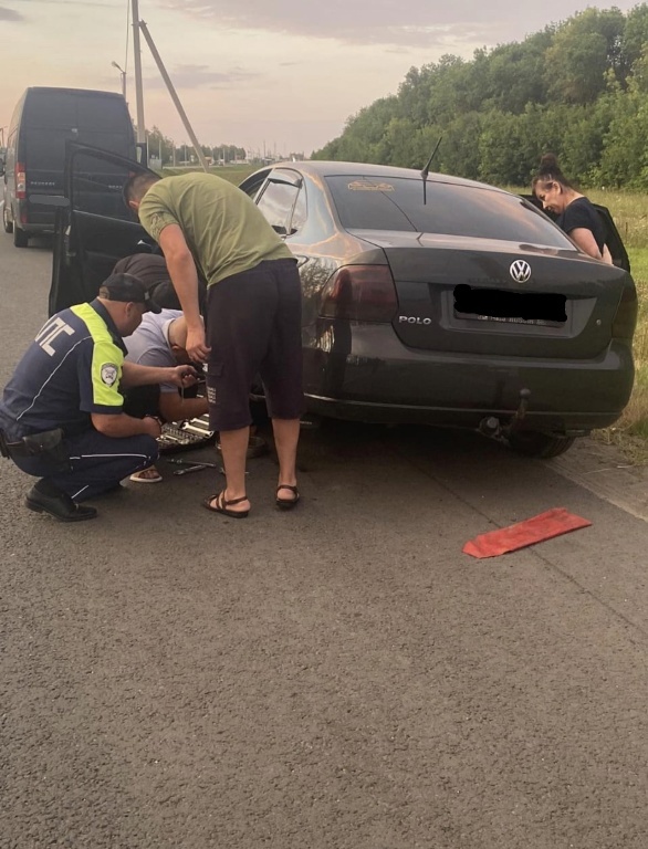 В Мокшанском районе сотрудники ГИБДД помогли семье застрявшей на трассе М5