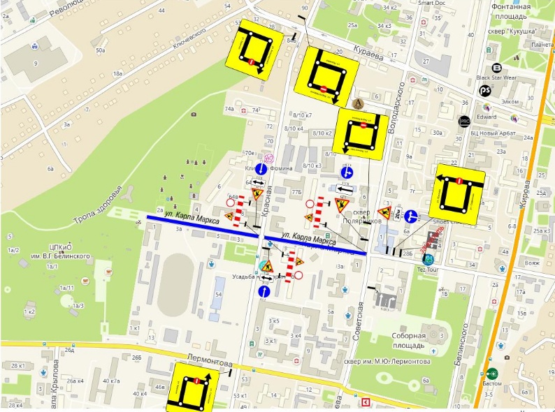 В Пензе на улице Карла Маркса два дня будут ограничивать движение машин