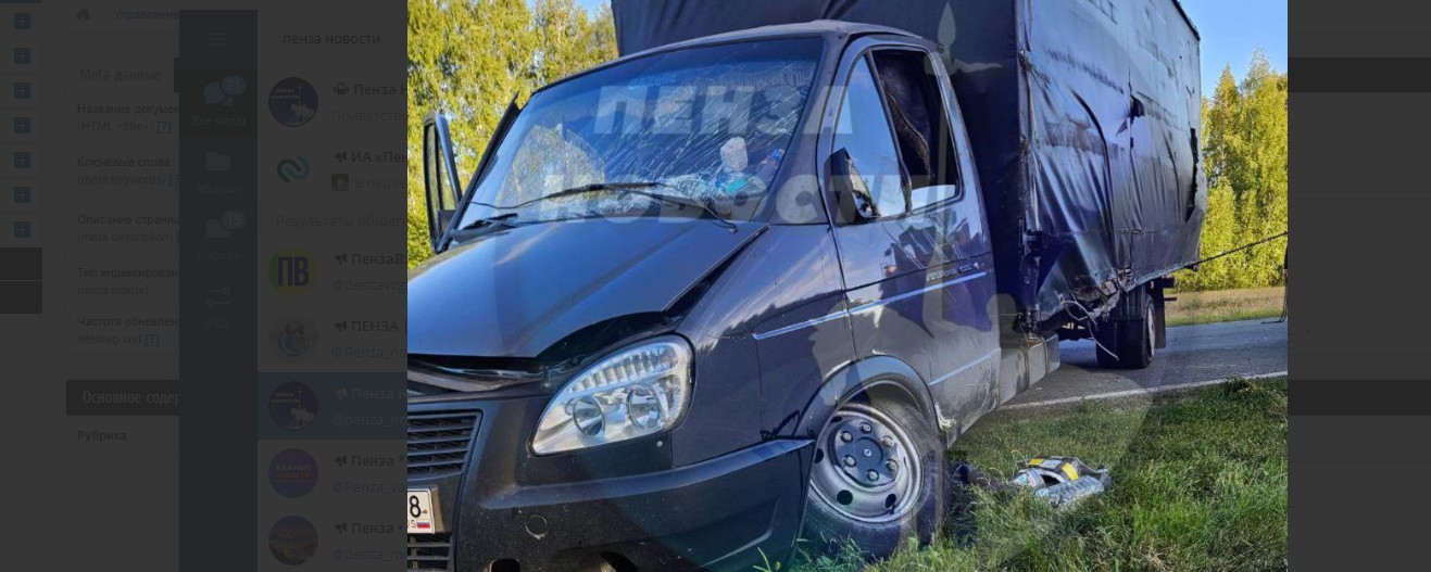 В Пензенской области на трассе в сторону Сердобска произошло ДТП с участием ГАЗели