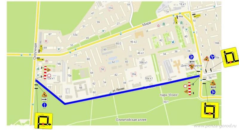 В Пензе отремонтируют проезжую часть на улице Попова