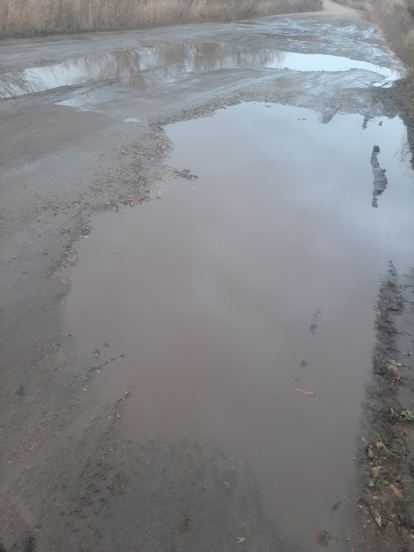 В Шемышейском районе сельчане с трудом пробираются по дороге, испещренной ямами