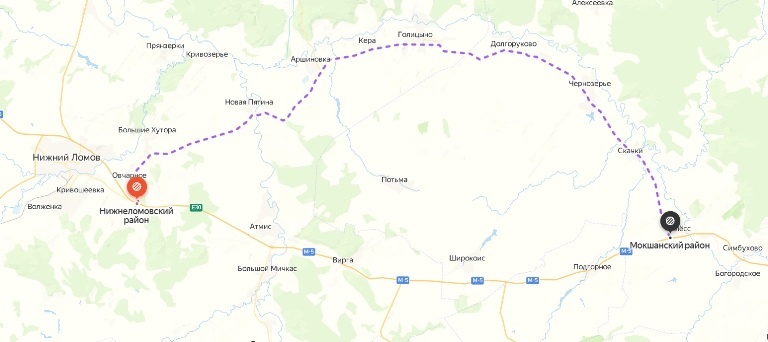 Автомобилисты могут объехать упавшую фуру через Нижнеломовский район