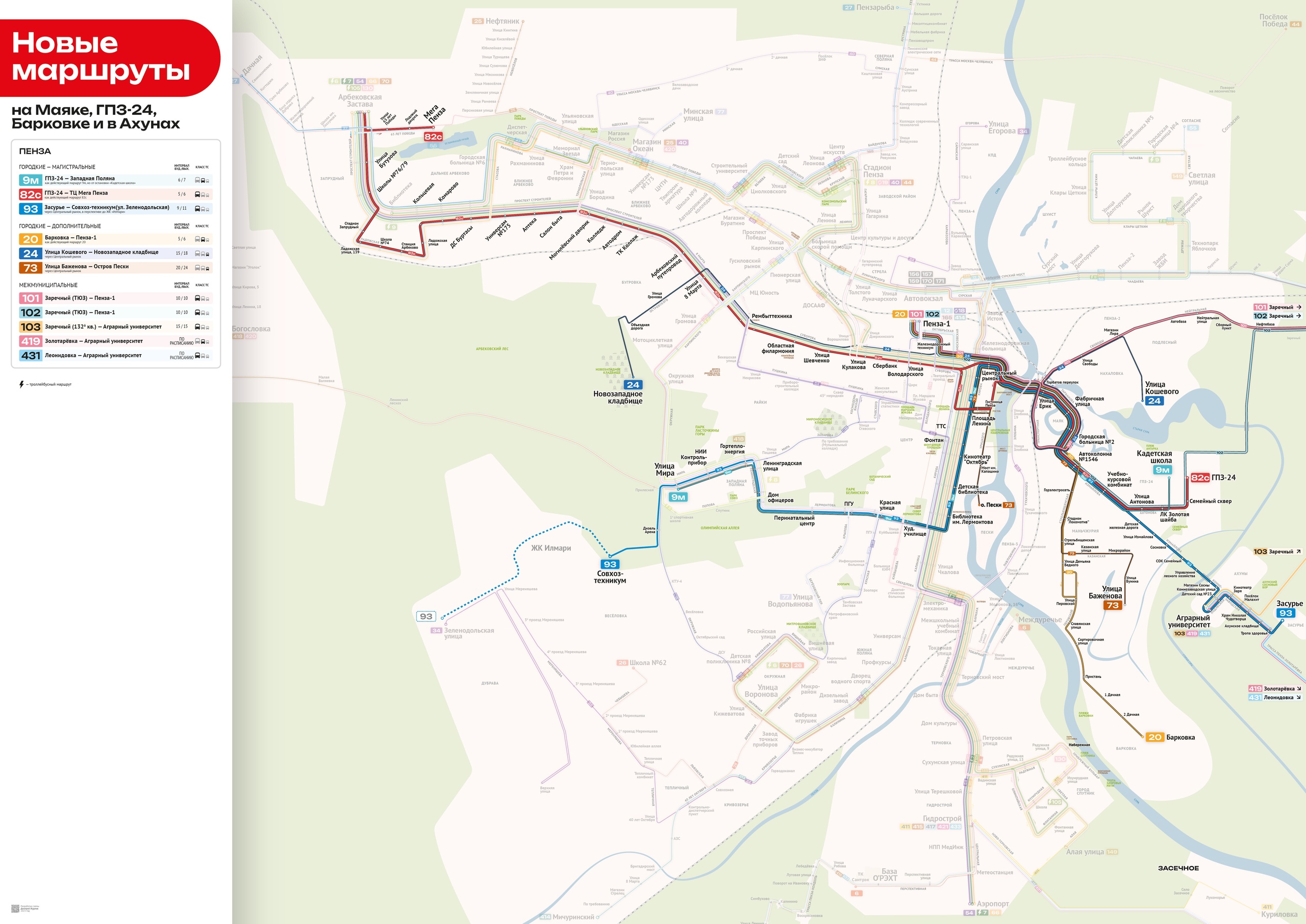 Пензенцам рассказали, как изменится маршрутная сеть в микрорайонах Маяк и Ахуны