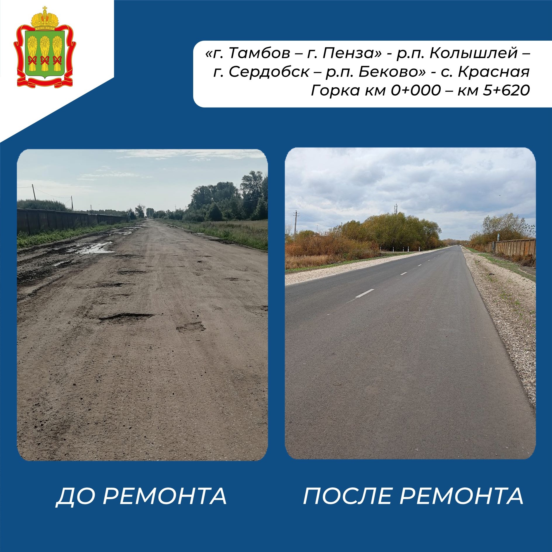 Казначейские кредиты помогли завершить ремонт дороги в Пензенской области