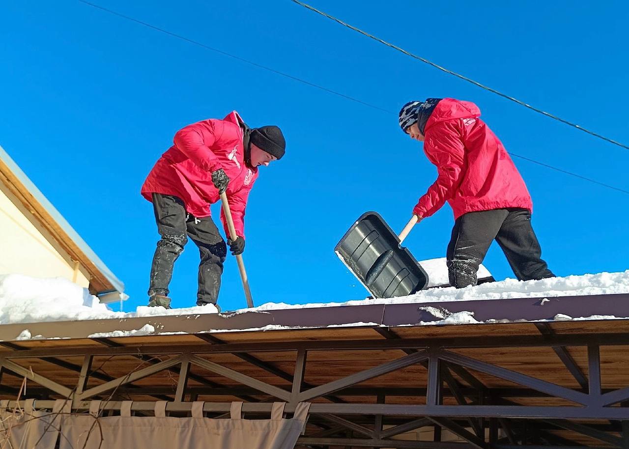 В Пензе дети-волонтеры расчистили двор пенсионерки, заваленный снегом
