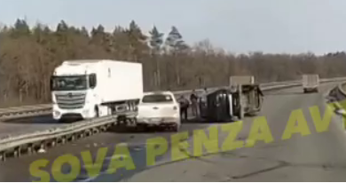 В Пензенской области на М5 перевернулся большегруз