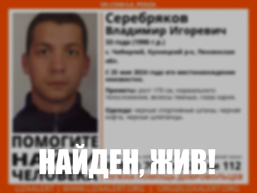 В Кузнецком районе нашли пропавшего 33-летнего мужчину