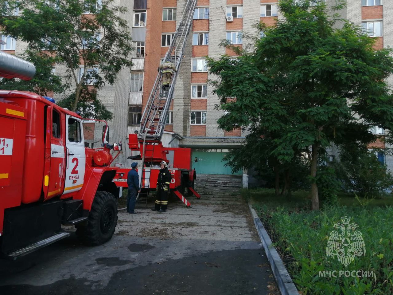 Двух человек спасли, 12 эвакуировали во время пожара в Пензе на Антонова
