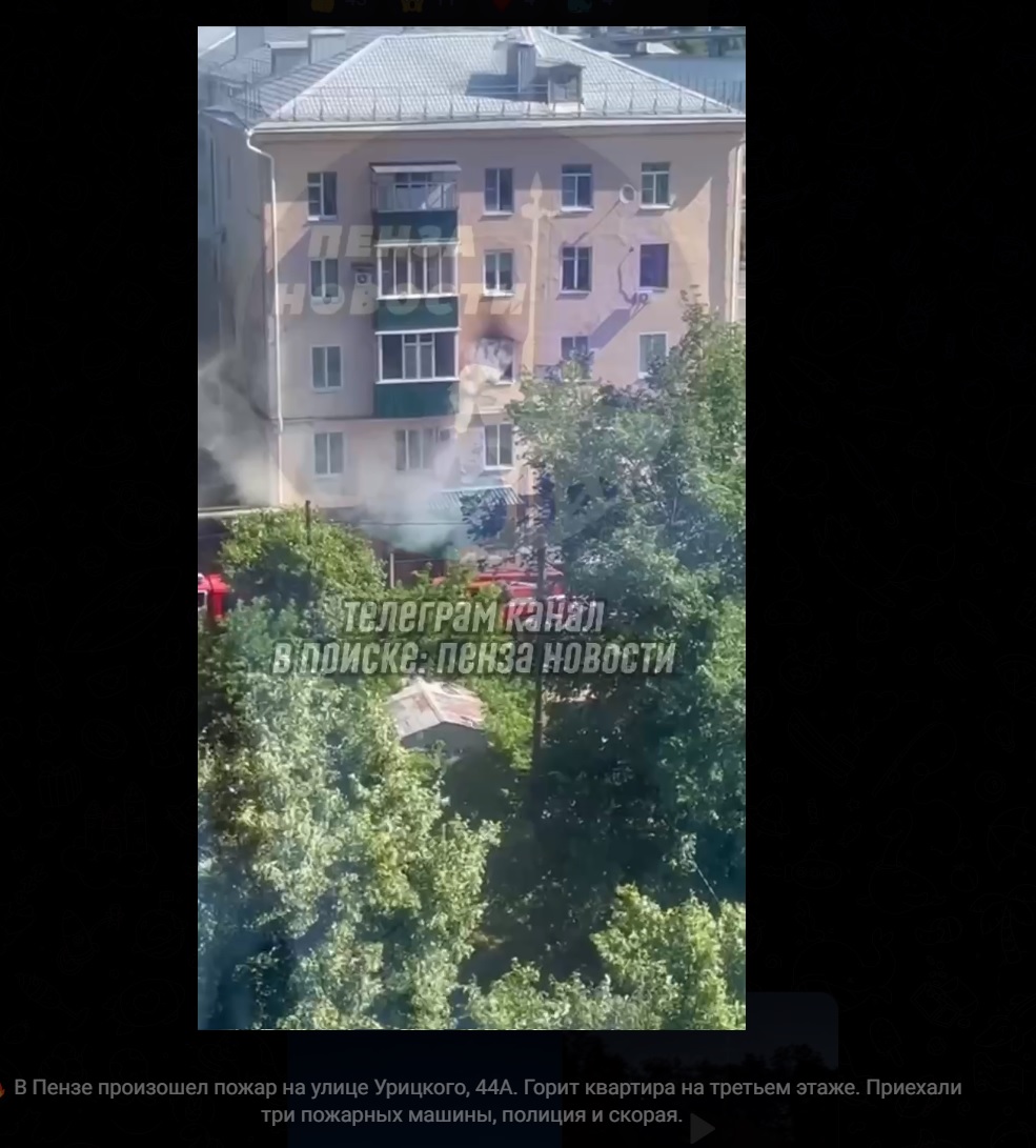 В Пензе на улице Урицкого из горящего дома спасли двух человек