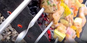 Куриный шашлык с овощами на скорую руку