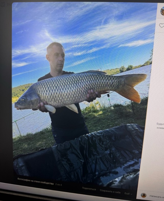 Пензенцы ловят громадных карпов в местном пруду