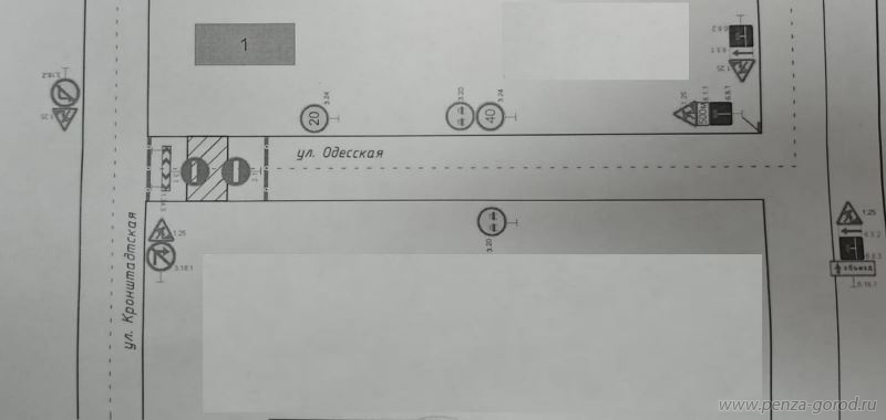 В Пензе движение машин запретили на пересечении улиц Одесской и Кронштадтской