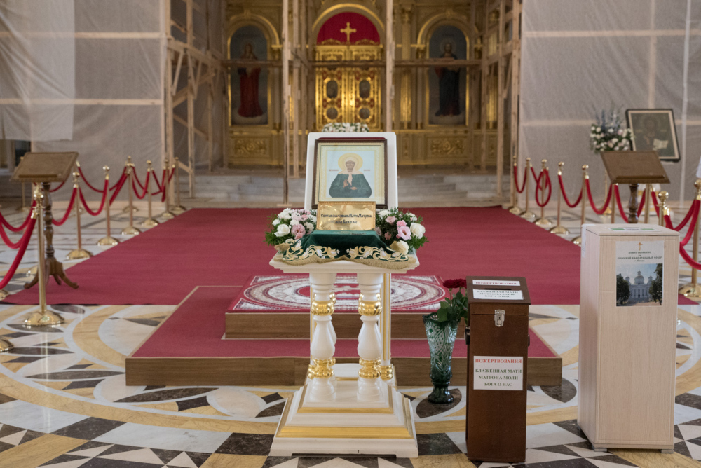 Мощи святой Матроны Московской будут в Спасском соборе до 19:00 часов