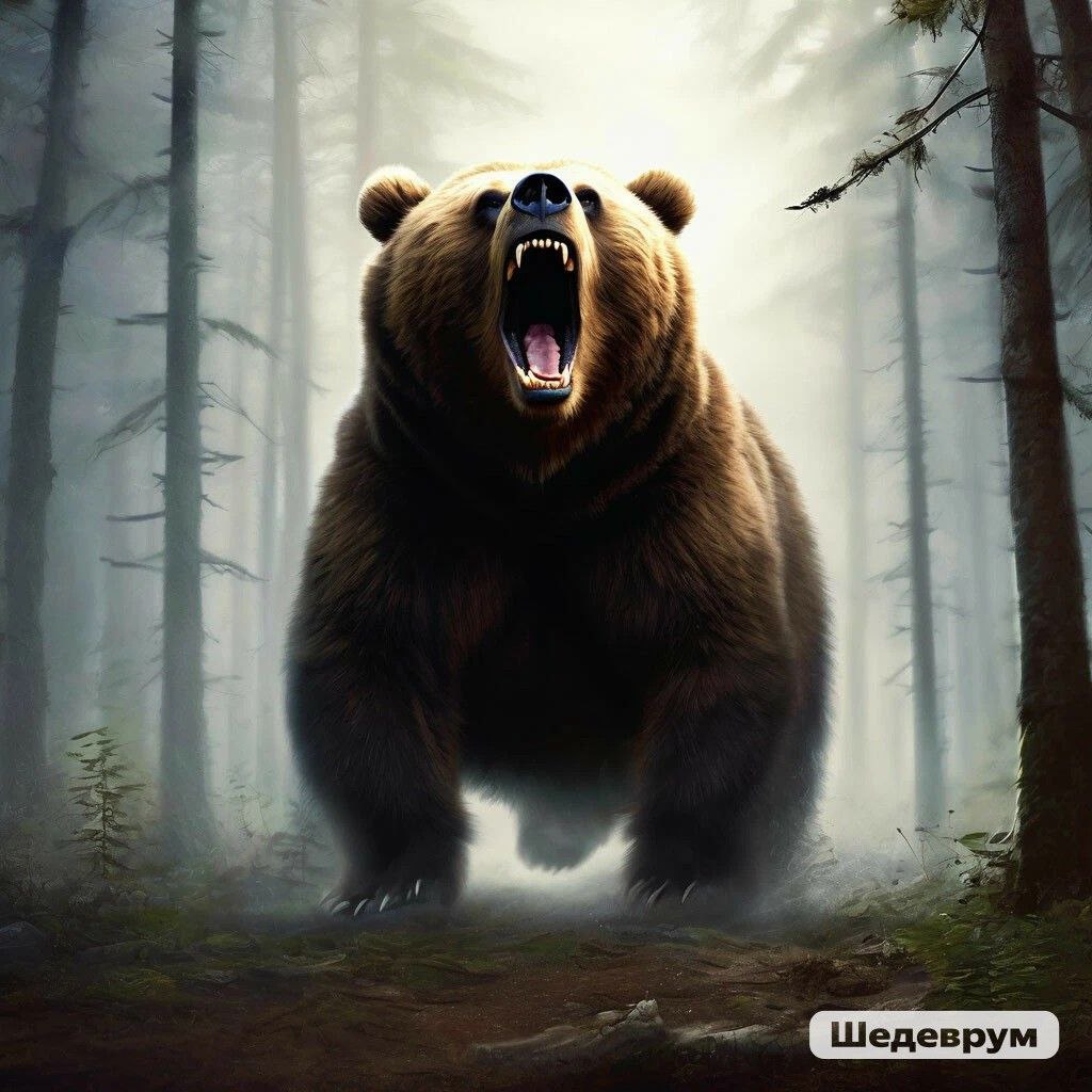 Опытный охотник едва отбился от медведя, благодаря собакам