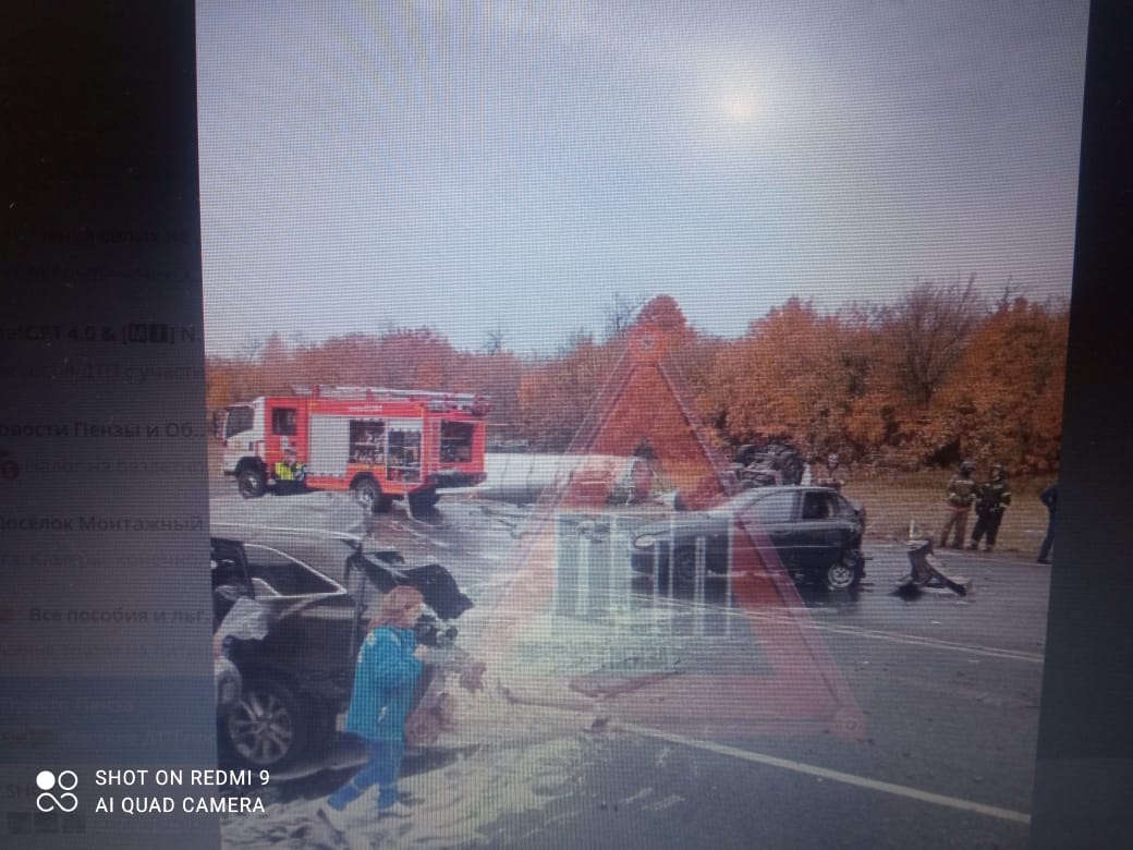 Массовое ДТП с фурой произошло на трассе Пенза-Тамбов