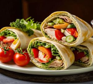 Куриные грудки в лаваше с овощами