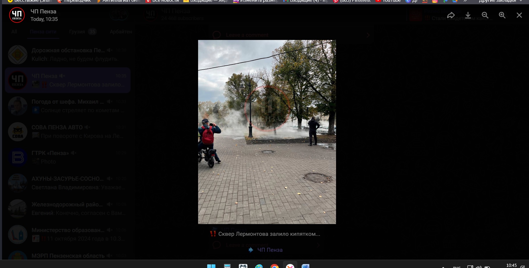 Пензенцы рассказали о затоплении кипятком сквера Лермонтова