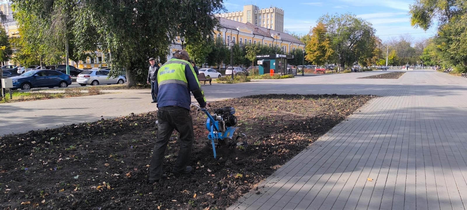 В Пензе клумбы начали готовить к зиме