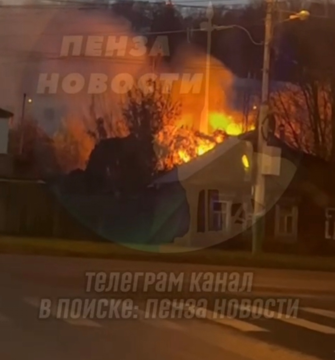 Утром в Пензе сгорел дом, пострадала женщина