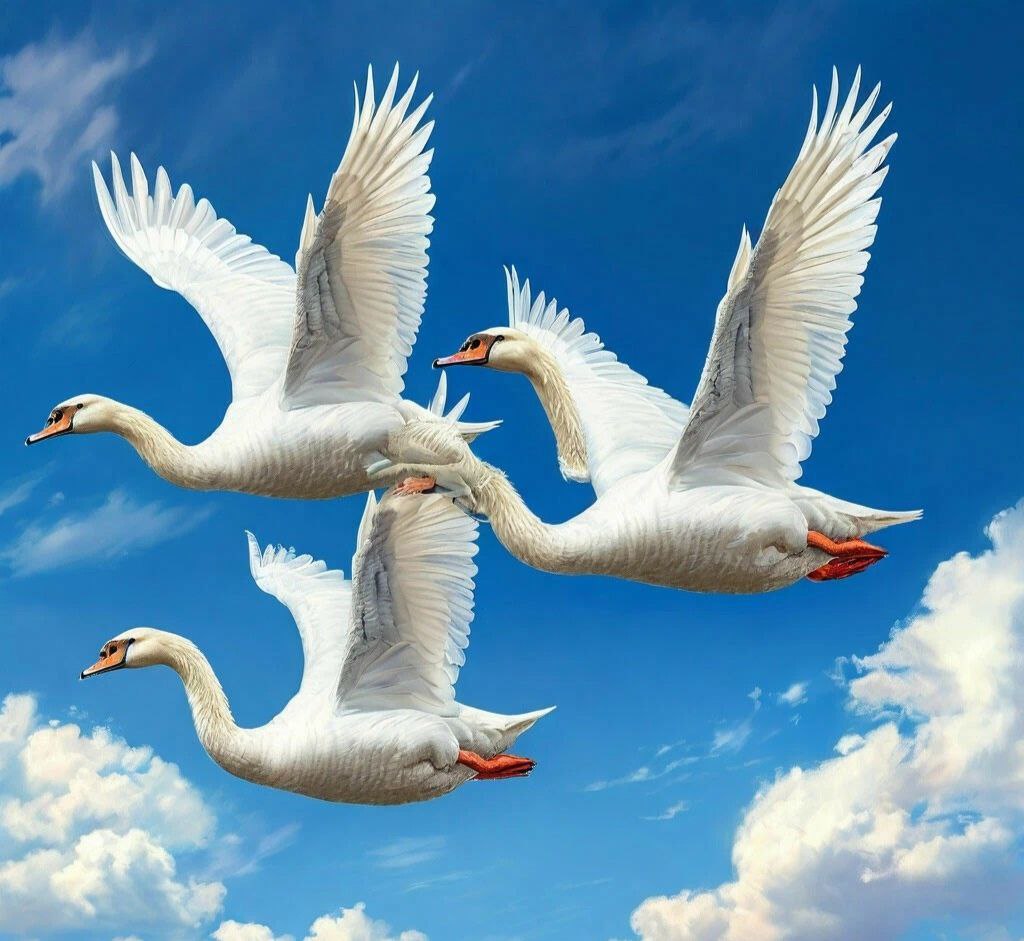 Редких для Пензенской области лебедей-кликунов запечатлели на видео