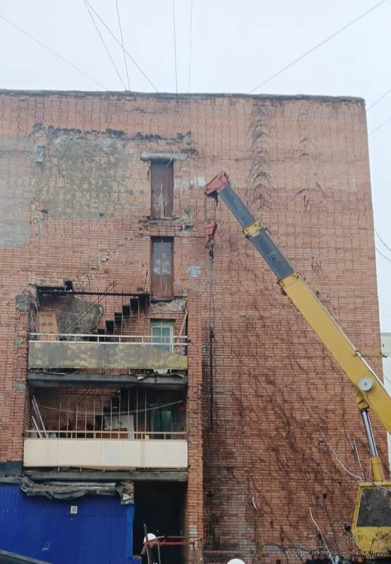 В Пензе завершили аварийные работы после обрушения балконов