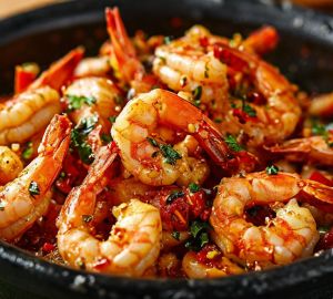 Креветки с чесноком и чили за 5 минут