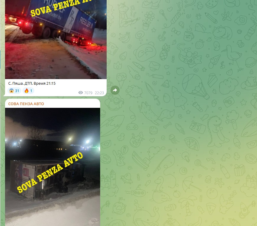 В Пензенской области сильный ветер повалил несколько фур