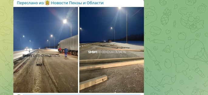 На трассе М5 проезд скорой с пациентом заблокировали бетонные столбы