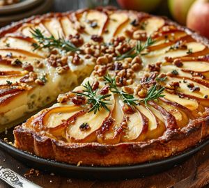 Пирог с грушей, горгонзолой и грецкими орехами