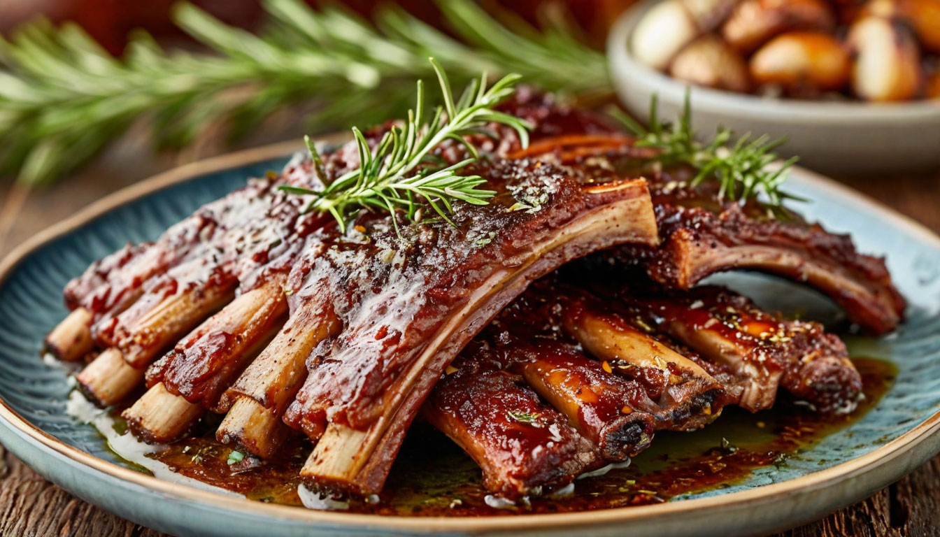 Каре ягненка с розмарином и чесноком