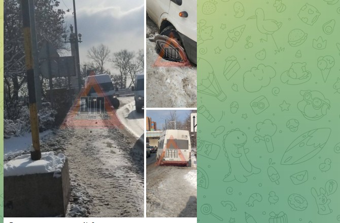 Маршрутка попала в дорожную ловушку на улице Урицкого в Пензе