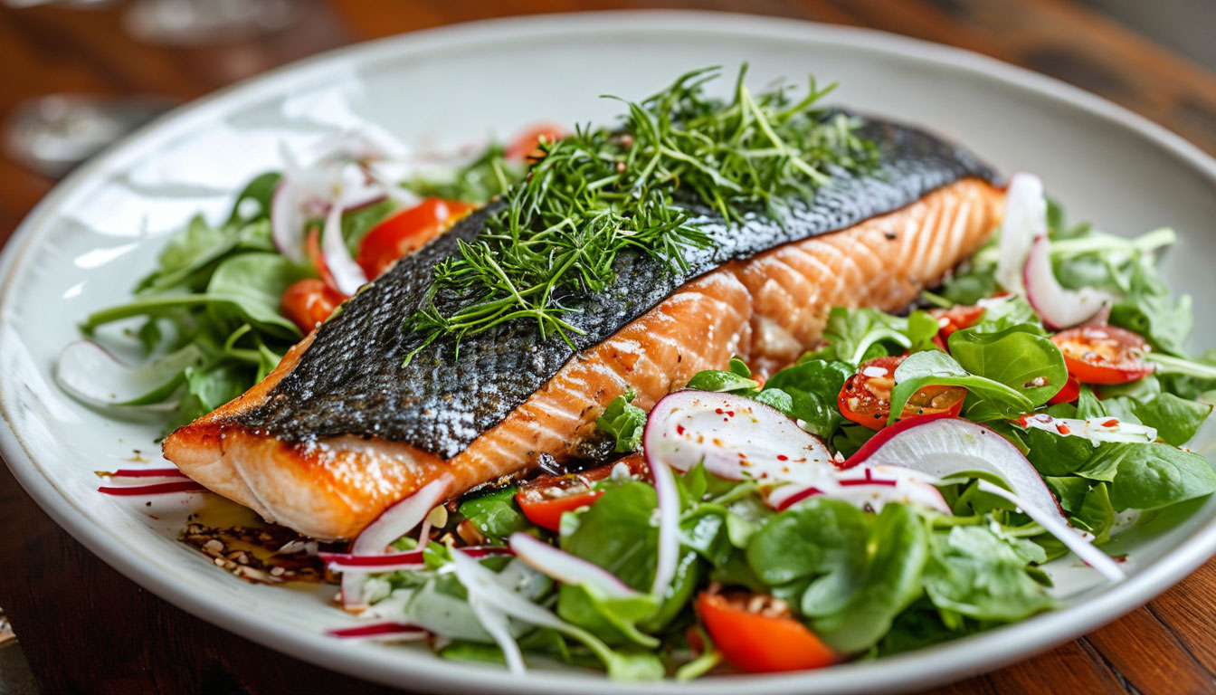 Форель с легким салатом из дайкона от нутрициолога Елены Дзюбак