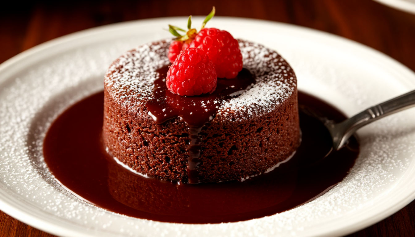 Быстрый шоколадный десерт с жидкой серединкой