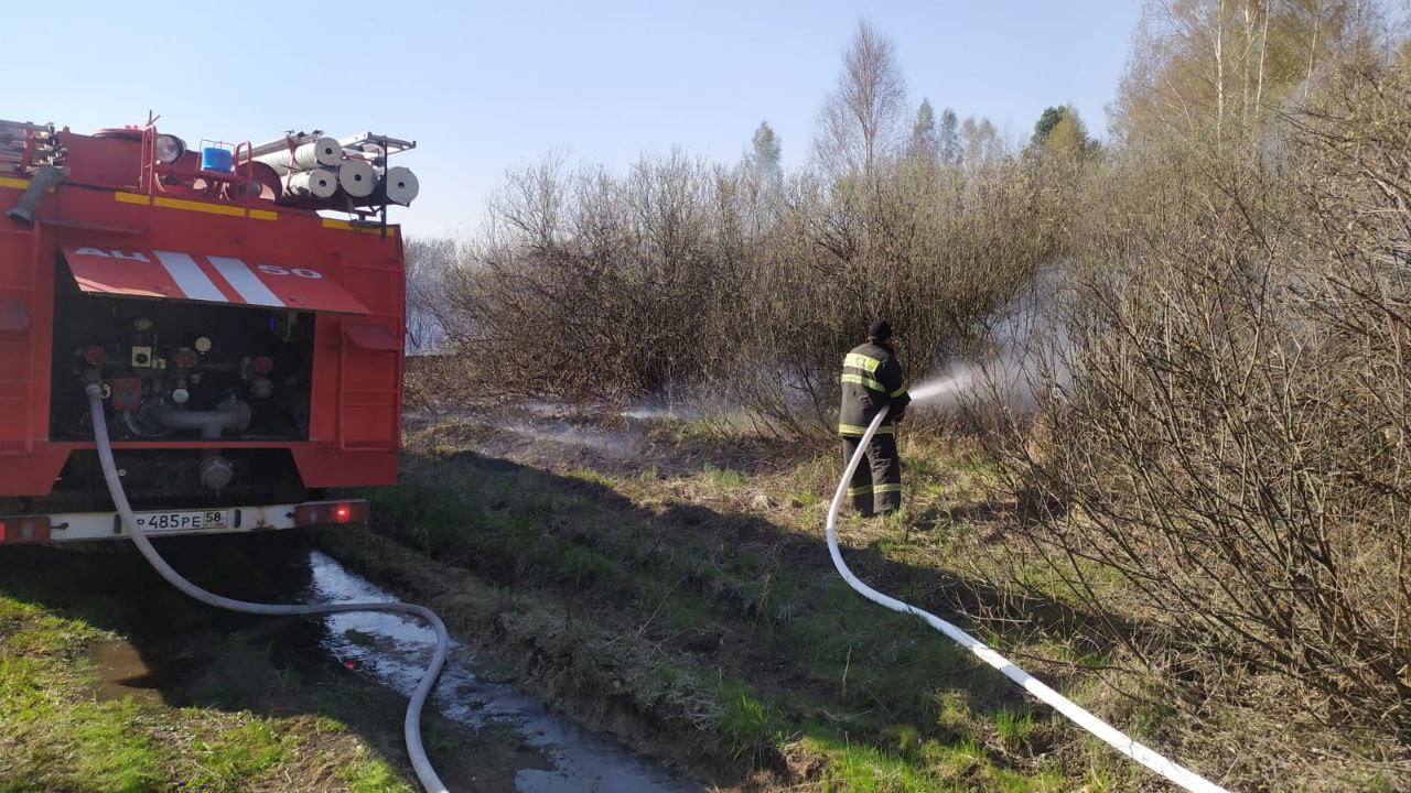 В Бессоновском районе пожар площадью 15 гектаров тушили более 5 часов
