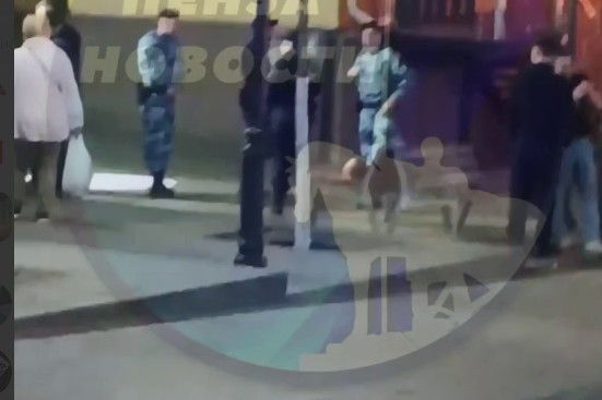 В Пензе у кафе «Арлекино» задержали мужчину, оказывавшего сопротивление