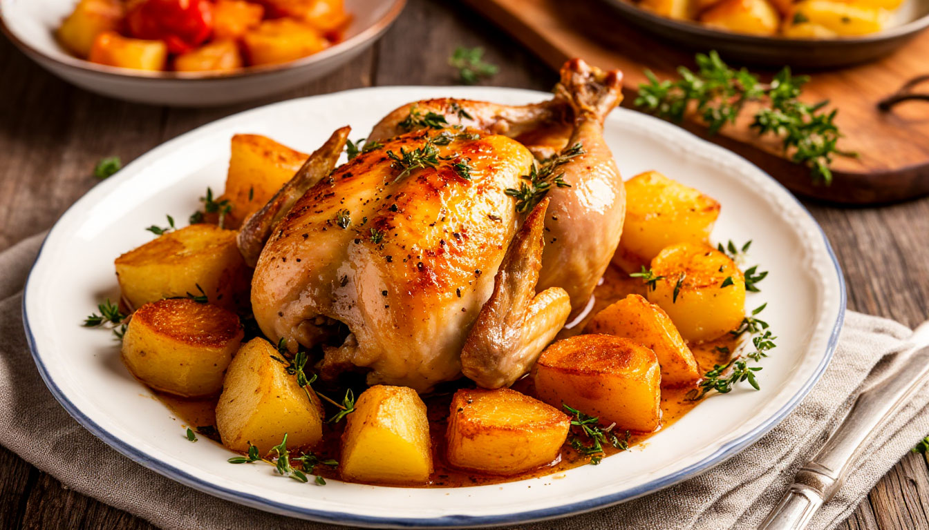 Курица "Прованс" с картофелем дофинуа