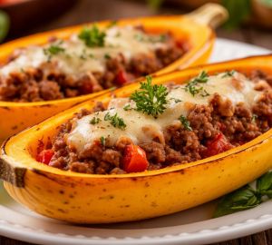 Лодочки из кабачков с фаршем и сыром