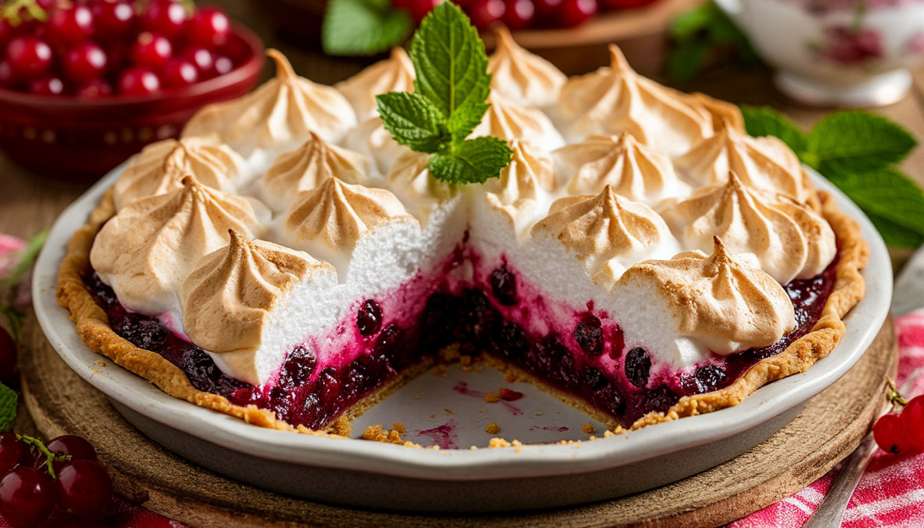 Смородиновый пирог с меренгой