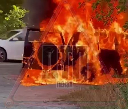 Иномарка сгорела дотла на улице 65-летия Победы в Пензе