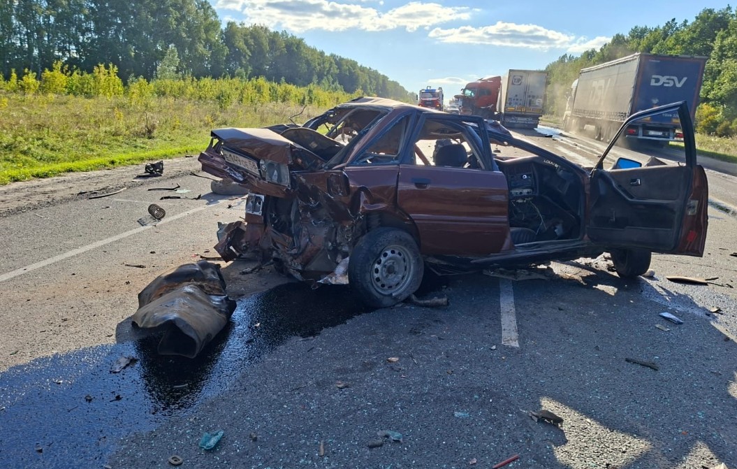 В Пензе на М5 водитель иномарки погиб после столкновения с двумя фурами: Фото