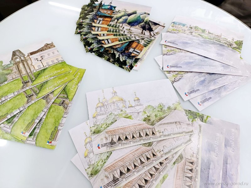 В Пензе юные художники создали серию открыток с видами города для туристов