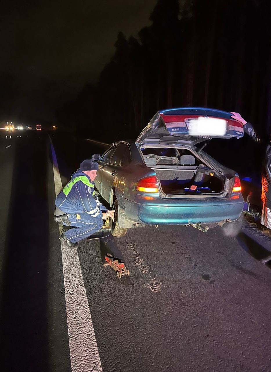Ночью на трассе М-5 пензенские автоинспекторы пришли на помощь автомобилисту