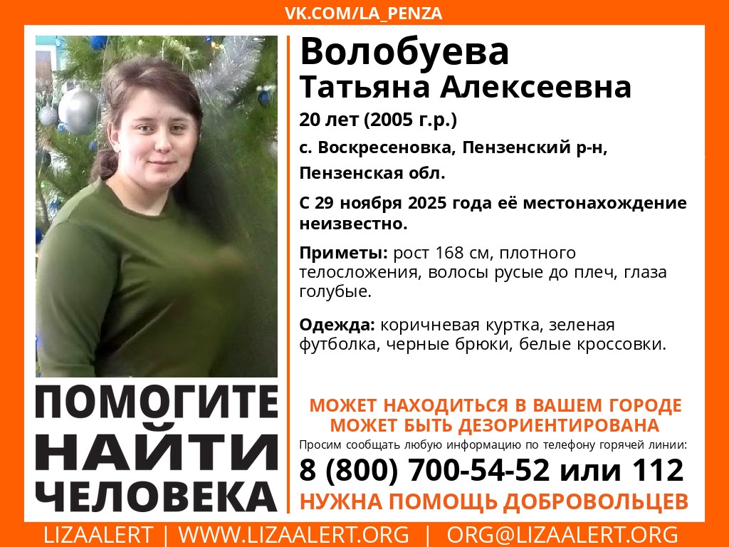 В Пензенской области продолжаются поиски пропавшей 20-летней девушки