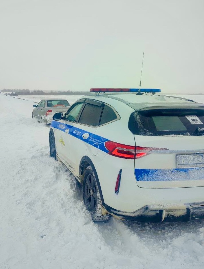 В Кузнецком районе сотрудники ДПС помогли замерзающему на трассе водителю