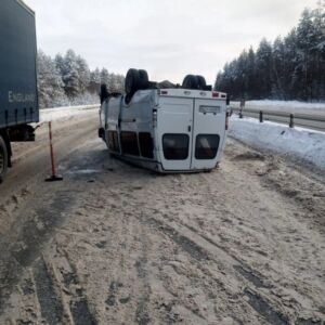 На трассе М5 Урал под Пензой перевернулся ГАЗ Бизнес